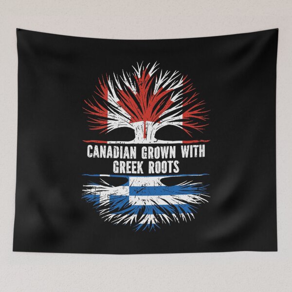 Item preview, Canadian Grown with Greek Roots Canada Flag designed and sold by CosmoKitsch.