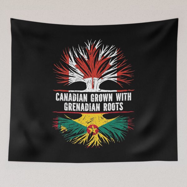 Item preview, Canadian Grown with Grenadian Roots Canada Flag designed and sold by CosmoKitsch.
