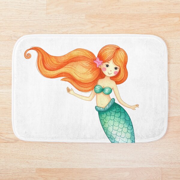 Aperçu de l'œuvre Illustration d'une sirène mignonne, art fantastique coloré créée et vendue par Rutvain.