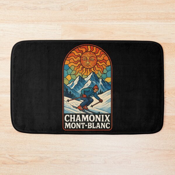 Item preview, Chamonix Mont Blanc Stained Glass Travel designed and sold by TomFrontierArt.