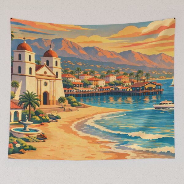 Item preview, Santa Barbara California Vintage Travel Poster designed and sold by MatthewHeights.