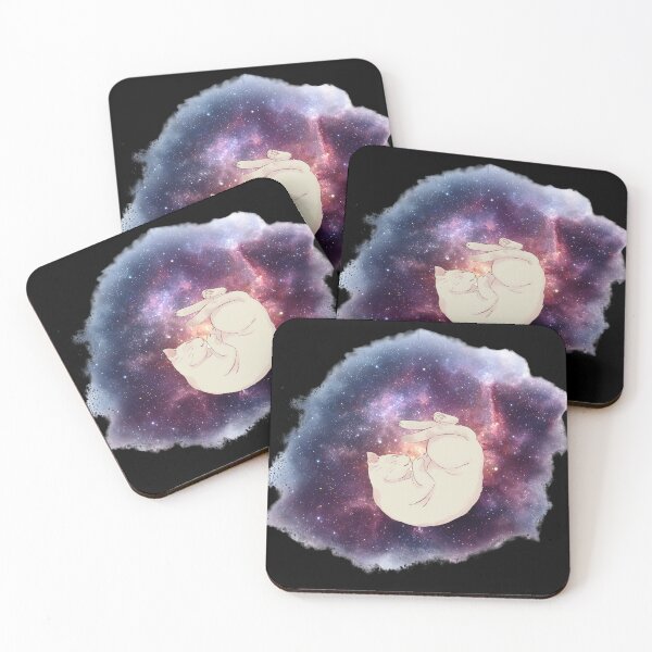 Item preview, Sweet Cosmic Galaxy Dreaming Cat on Black designed and sold by AnimaliaStar.