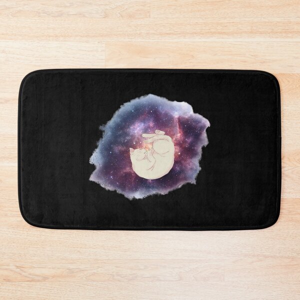 Item preview, Sweet Cosmic Galaxy Dreaming Cat on Black designed and sold by AnimaliaStar.
