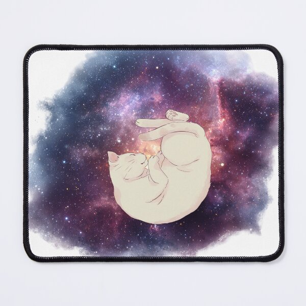 Item preview, Sweet Cosmic Galaxy Dreaming Cat on White designed and sold by AnimaliaStar.
