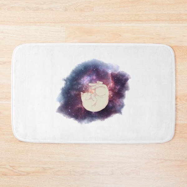 Item preview, Sweet Cosmic Galaxy Dreaming Cat on White designed and sold by AnimaliaStar.