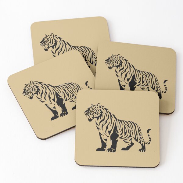 Item preview, Tribal Tiger Silhouette – Minimalist Wild Cat Line Art Design designed and sold by ArcticFoxStudio.