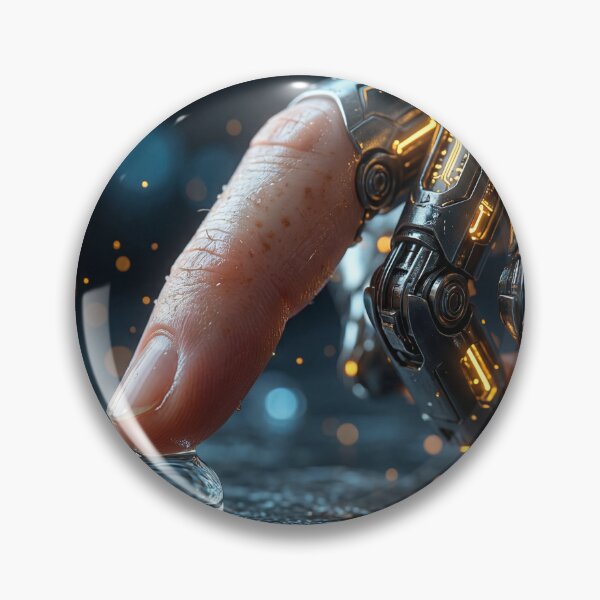 Item preview, Futuristic Cybernetic Hand Touching Water Drop designed and sold by Soul of Sonic.