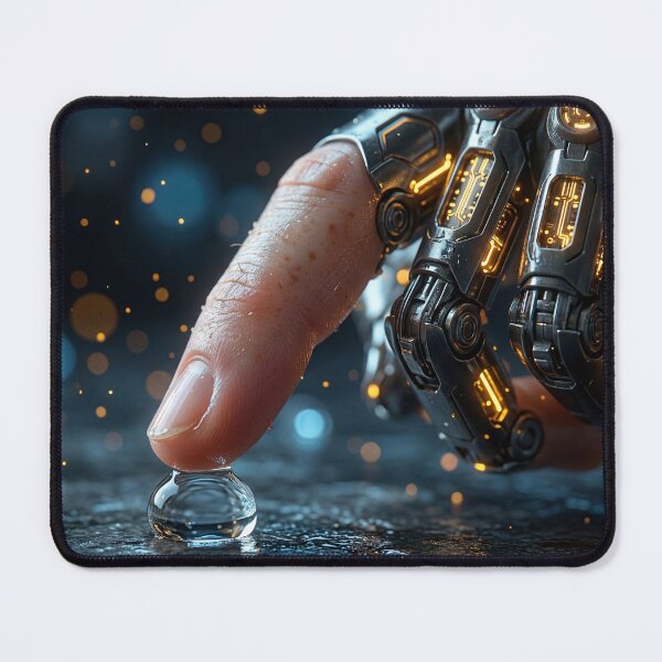 Item preview, Futuristic Cybernetic Hand Touching Water Drop designed and sold by Soul of Sonic.