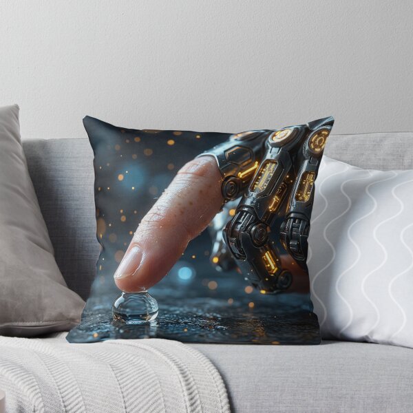 Item preview, Futuristic Cybernetic Hand Touching Water Drop designed and sold by Soul of Sonic.