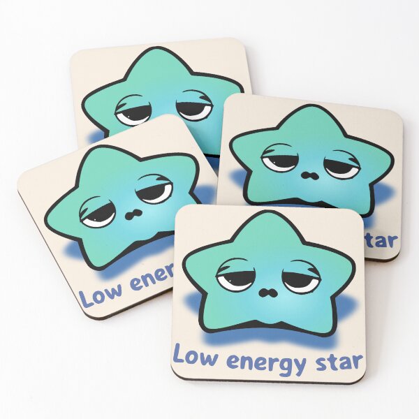 Item preview, Low Energy Star Cute Burnout Meme | Sleepy Kawaii Cosmic Sticker designed and sold by VectorJoy.
