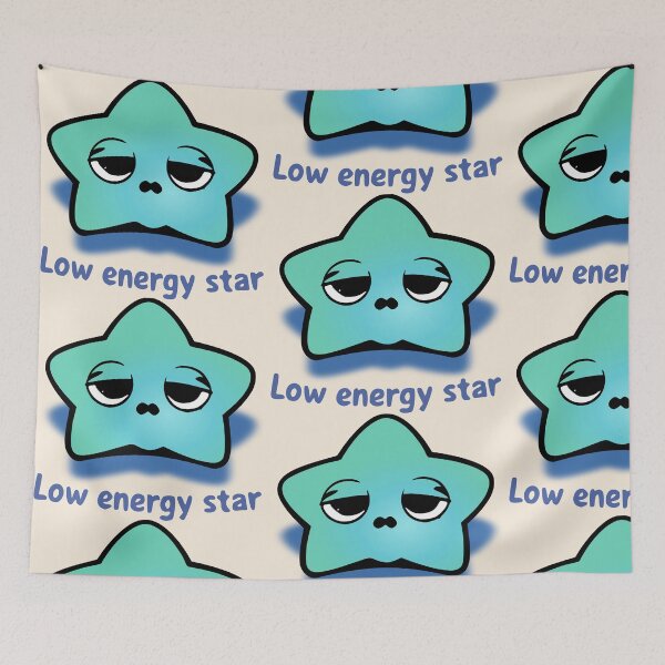 Item preview, Low Energy Star Cute Burnout Meme | Sleepy Kawaii Cosmic Sticker designed and sold by VectorJoy.