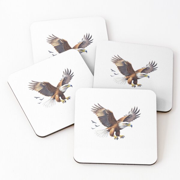 Item preview, Majestic Bald Eagle with Distant Silhouettes designed and sold by Joyfulfabric.