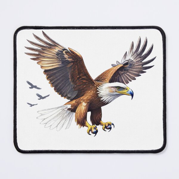 Item preview, Majestic Bald Eagle with Distant Silhouettes designed and sold by Joyfulfabric.