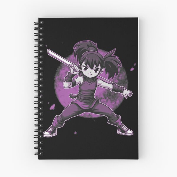 Item preview, Purple Kunoichi Assassin - Stealth Ninja girl with katana and pony tails  designed and sold by A Greek geek Girl.