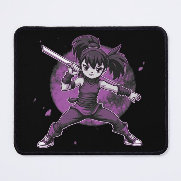 Item preview, Purple Kunoichi Assassin - Stealth Ninja girl with katana and pony tails  designed and sold by A Greek geek Girl.