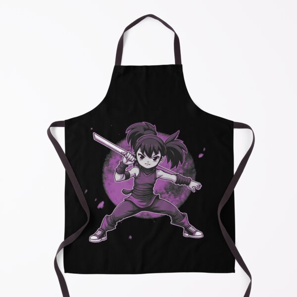 Item preview, Purple Kunoichi Assassin - Stealth Ninja girl with katana and pony tails  designed and sold by A Greek geek Girl.