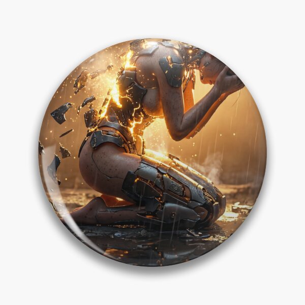 Item preview, Burning Cybernetic Woman Emotional Sci-Fi Art designed and sold by Soul of Sonic.