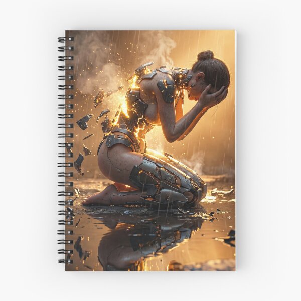 Item preview, Burning Cybernetic Woman Emotional Sci-Fi Art designed and sold by Soul of Sonic.