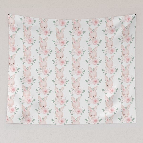 Item preview, Woodland Rabbit Flower Wreath - Adorable Spring Forest Bunny Gift designed and sold by FuzionRaptor.