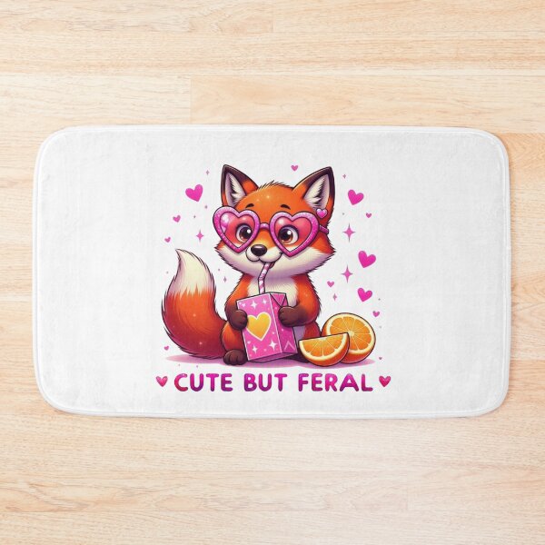 Item preview, Cute But Feral Red Fox Pink Heart Sunglasses Juice Box Kawaii designed and sold by Hinata04.