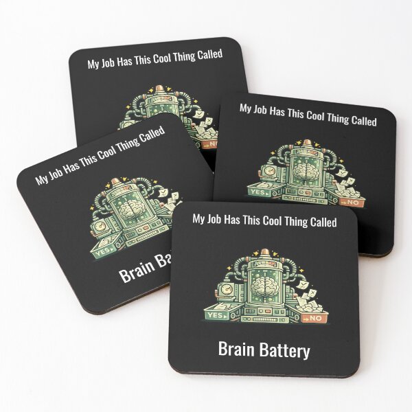 Item preview, Brain Battery – Funny Office Humor Burnout Design designed and sold by SillentDesign.