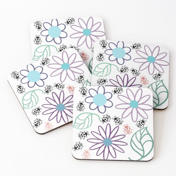 Item preview, Ladybugs Flowers And Leaves designed and sold by SuperFloofRes.