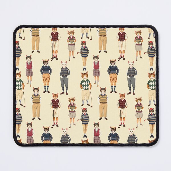 Item preview, Anthropomorphic Cat Golfers | Gift for Golf Lover designed and sold by UnhingedBird.