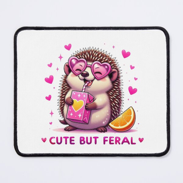 Item preview, Cute But Feral Hedgehog Pink Heart Sunglasses Juice Box Kawaii designed and sold by Hinata04.