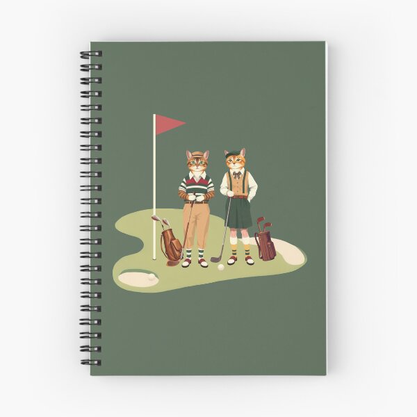 Item preview, Anthropomorphic Cat Golfer Couple | Gift for Golf Lover designed and sold by UnhingedBird.