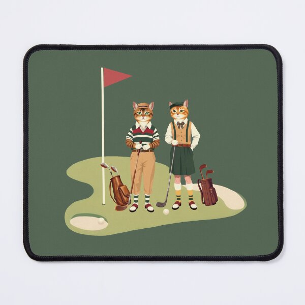 Item preview, Anthropomorphic Cat Golfer Couple | Gift for Golf Lover designed and sold by UnhingedBird.