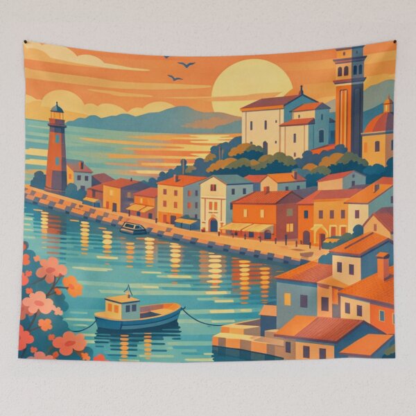 Item preview, Piran Slovenia Vintage Travel Poster designed and sold by MatthewHeights.