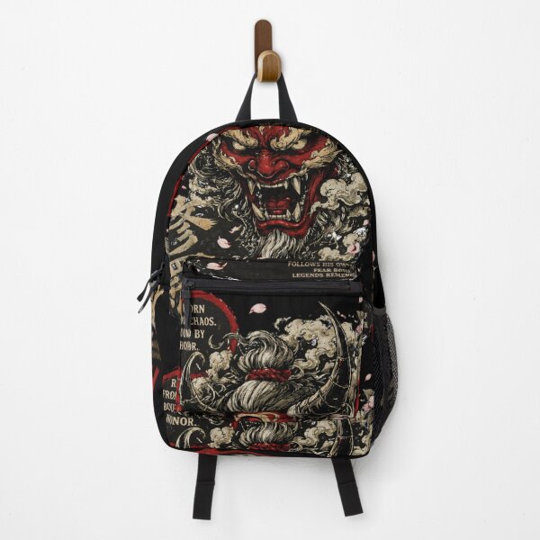 Item preview, Japanese Oni Mask Samurai Demon Street Art Design designed and sold by ZenvyraLab.
