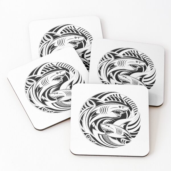 Item preview, Tribal Shark Yin Yang – Minimalist Ocean Predator Line Art Design designed and sold by ArcticFoxStudio.