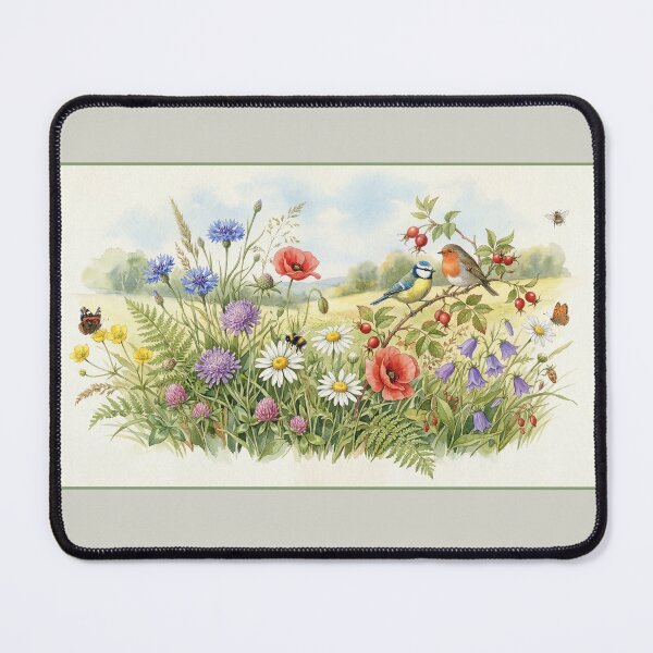 Item preview, Summer Meadow: Wildflowers and Songbirds Watercolor designed and sold by Gene Lvov.
