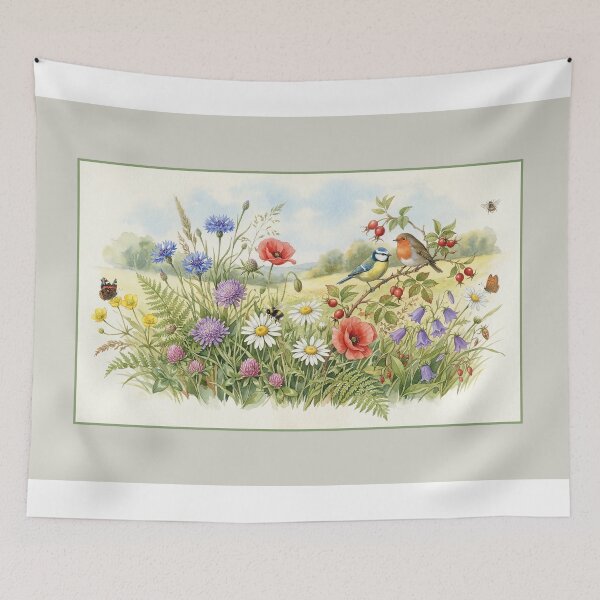 Item preview, Summer Meadow: Wildflowers and Songbirds Watercolor designed and sold by Gene Lvov.