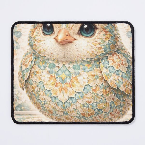Item preview, Cute Chubby Owl with Floral Feathers Fantasy Art designed and sold by Hafcishop.