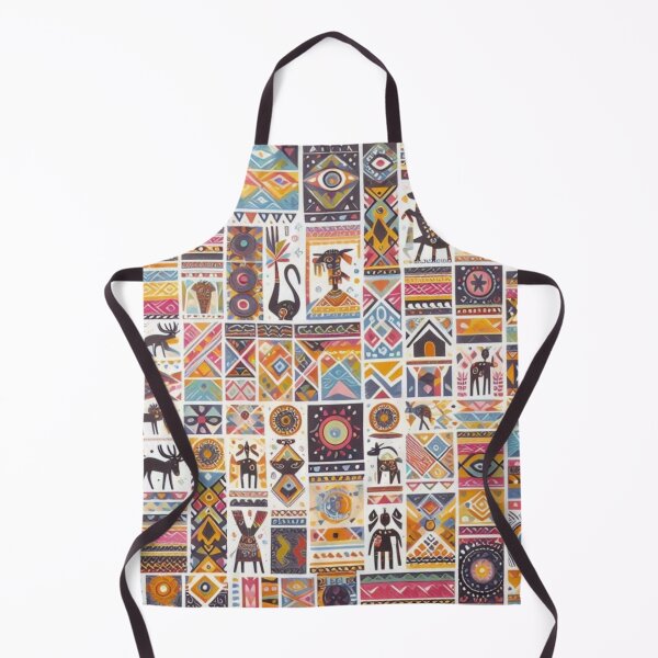 Artikelvorschau, Farbenfrohes Tribal-Patchwork | Geometrisches Quadratmuster entworfen und verkauft von ChloeDesigns401.