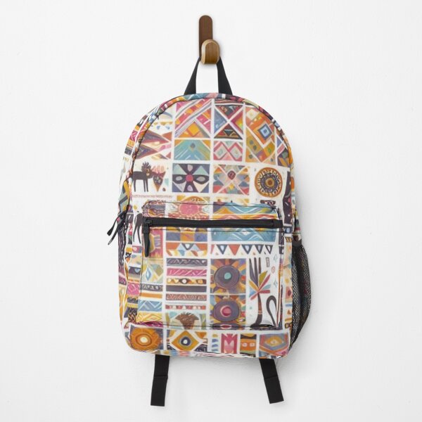 Item preview, Colorful Tribal Patchwork | Geometric Squares Pattern designed and sold by ChloeDesigns401.