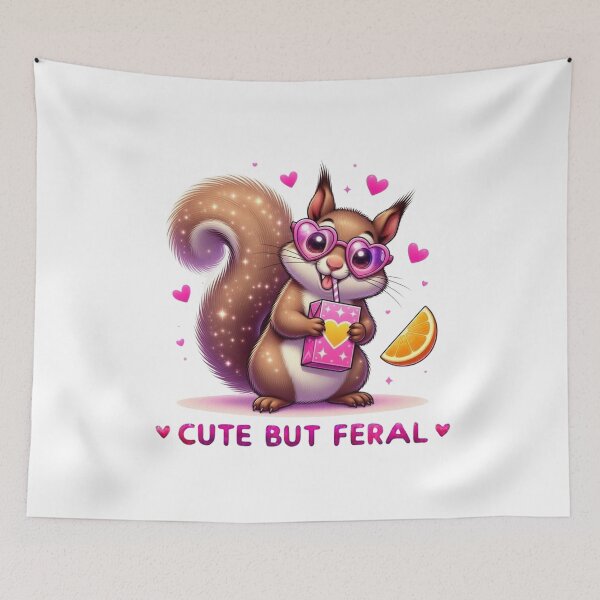 Item preview, Cute But Feral Squirrel Pink Heart Sunglasses Juice Box Kawaii designed and sold by Hinata04.