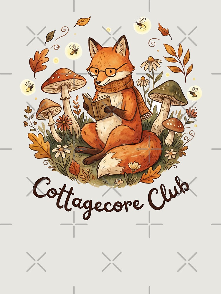 Thumbnail 6 von 6, Premium Oversized Pullover, Cottagecore Fox Shirt Woodland Animal Nature Art Cozy Forest Aesthetic Tee designt und verkauft von CarlosV.