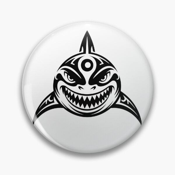 Item preview, Tribal Shark Face – Fierce Ocean Predator Minimalist Line Art Design designed and sold by ArcticFoxStudio.