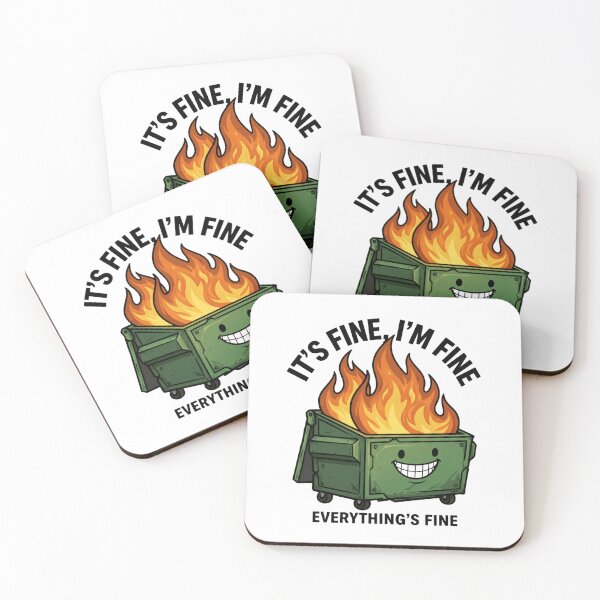 Item preview, It's fine, I'm fine. Everything's fine Dumpster Fire Response Team Smiley face designed and sold by SkeletonsDanger.