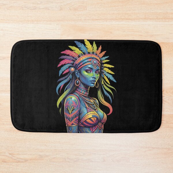 Item preview, Neon Tribal Queen: Vibrant Headdress Art designed and sold by Remix Vision.