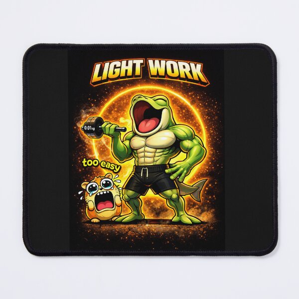 Item preview, Light Work Funny Frog Gym Shirt Effortless Workout Meme Fitness Humor designed and sold by les3cerises.