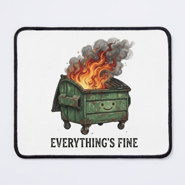 Item preview, Everything's fine - Smiley Dumpster Fire Response Team Crisis Experts designed and sold by SkeletonsDanger.