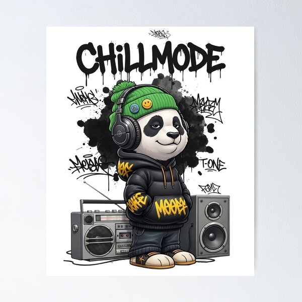 Item preview, Panda Chillmode Streetwear Graphic – Hip Hop Graffiti Music Design designed and sold by ColorFlick.