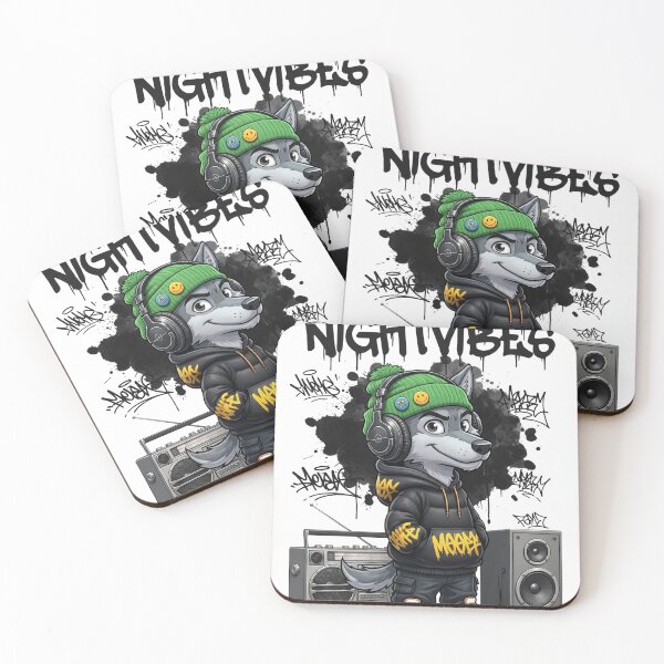 Item preview, Wolf Night Vibes Streetwear Design – Urban Hip Hop Graphic designed and sold by ColorFlick.