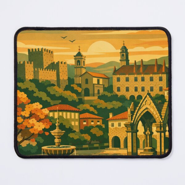 Item preview, Guimarães Portugal Vintage Travel Art | Retro Historic City Scene designed and sold by MatthewHeights.