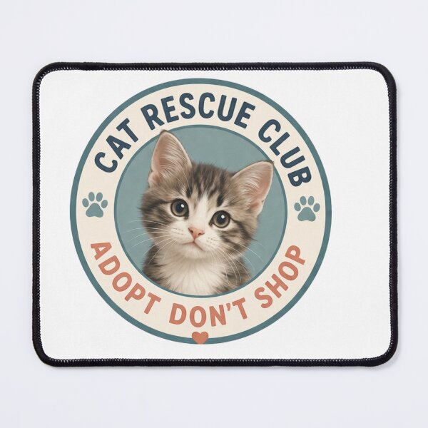 Item preview, Rescue Cat Club Badge – Adopt Don’t Shop Cat Design designed and sold by Refinedpaws.