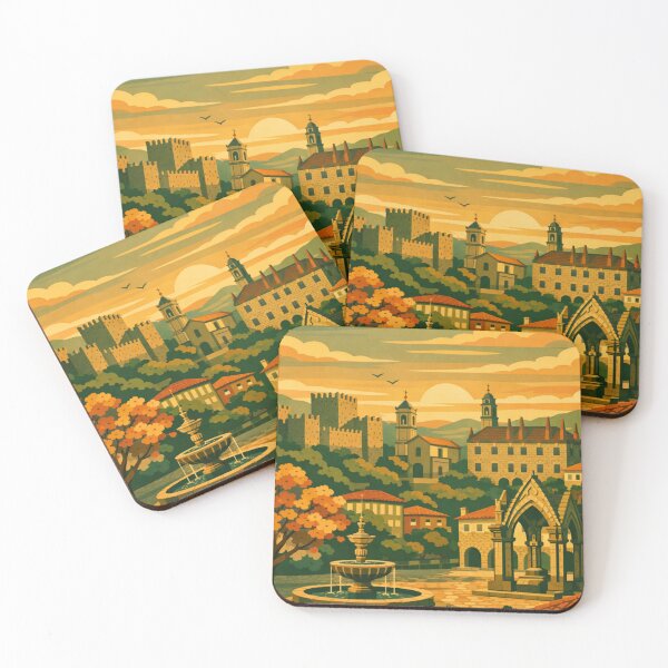 Item preview, Guimarães Portugal Vintage Travel Art | Retro Historic City Scene designed and sold by MatthewHeights.